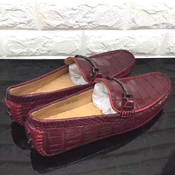 Genuine Crocodile Belly Leather Slip On Loafer Shoes - Image 4