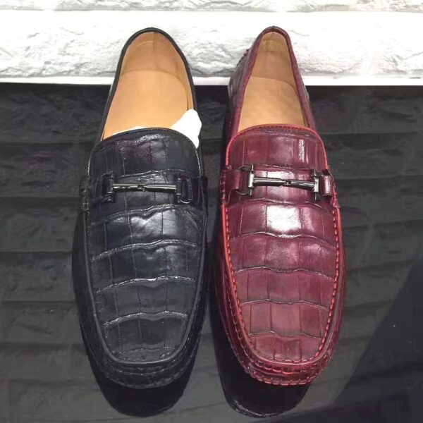 Genuine Crocodile Belly Leather Slip On Loafer Shoes - Image 2