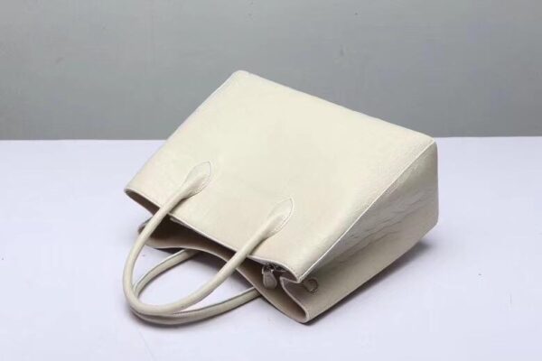 Genuine Crocodile Belly Leather Top Handle Bags For Women Cream 35cm - Image 8