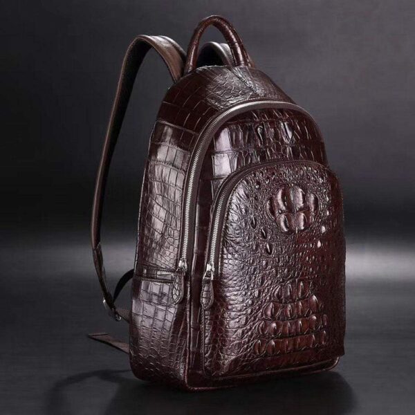 Genuine Crocodile Bone Leather Large Backpack For Men & Women - Image 5