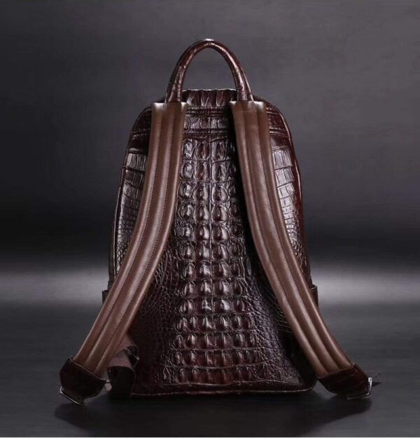 Genuine Crocodile Bone Leather Large Backpack For Men & Women - Image 6