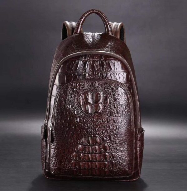 Genuine Crocodile Bone Leather Large Backpack For Men & Women - Image 4