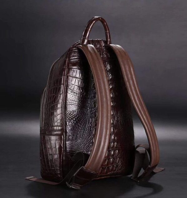 Genuine Crocodile Bone Leather Large Backpack For Men & Women - Image 7