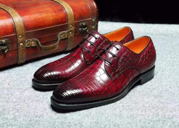 Genuine Crocodile Goodyear Welted Formal Derby Shoes - Image 7