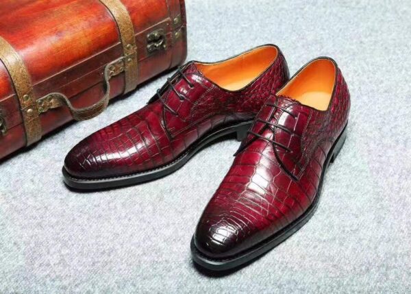 Genuine Crocodile Goodyear Welted Formal Derby Shoes - Image 6