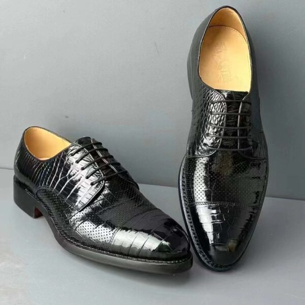 Men Breathable Crocodile Leather Shoes Goodyear Formal Dress Shoes Male Office Party Wedding Shoes - Image 7