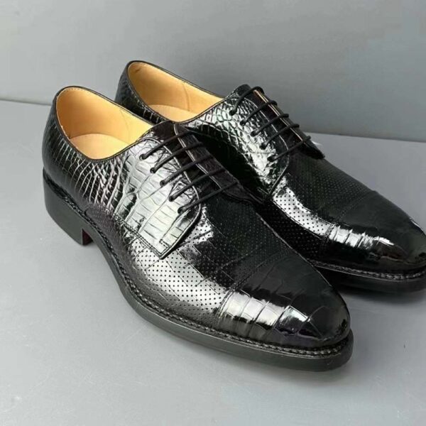 Men Breathable Crocodile Leather Shoes Goodyear Formal Dress Shoes Male Office Party Wedding Shoes - Image 2