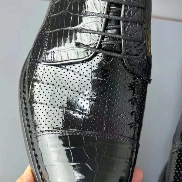 Men Breathable Crocodile Leather Shoes Goodyear Formal Dress Shoes Male Office Party Wedding Shoes - Image 3