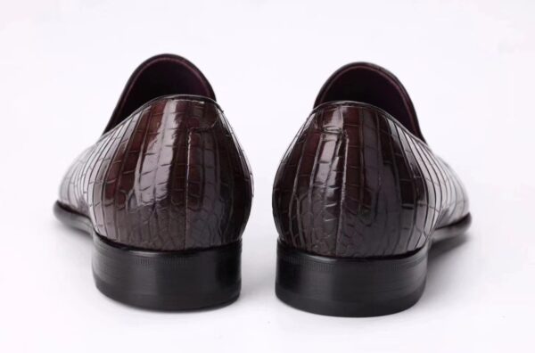 Men's Slip On Loafer Shoes, Genuine Crocodile Leather Casual Dress Shoes With Printing - Image 5