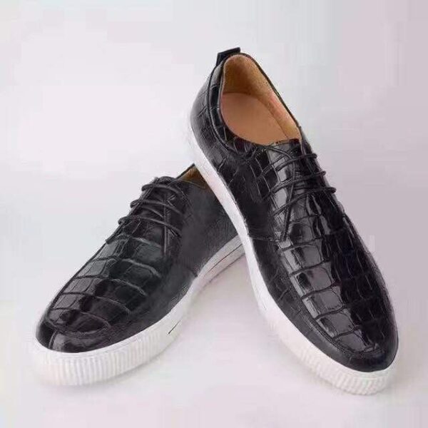 Mens Casual Slip On Genuine Crocodile Leather Shoes - Image 3