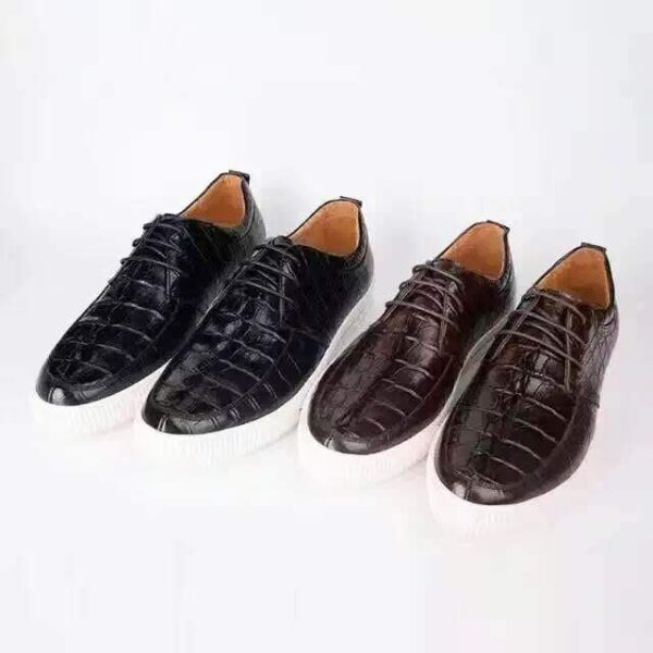 Mens Casual Slip On Genuine Crocodile Leather Shoes