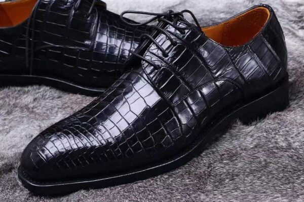 Siamese  Crocodile Belly Lace-Up Dress Shoes - Image 2