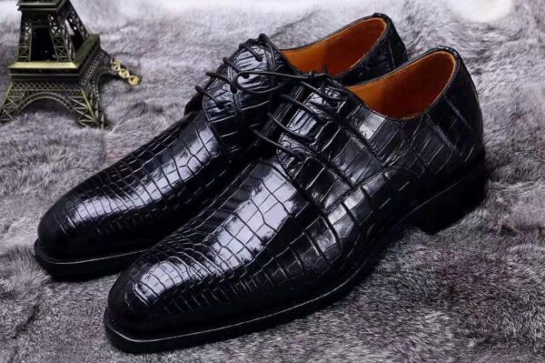 Siamese  Crocodile Belly Lace-Up Dress Shoes