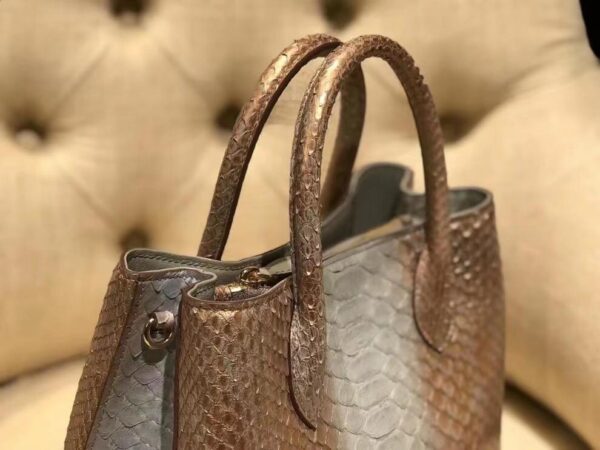 Small Python Leather Tote Shoulder Cross Body Bags For Women Gold - Image 4