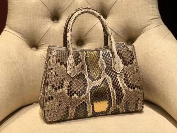 Small Python Leather Tote Shoulder Cross Body Bags For Women Grey