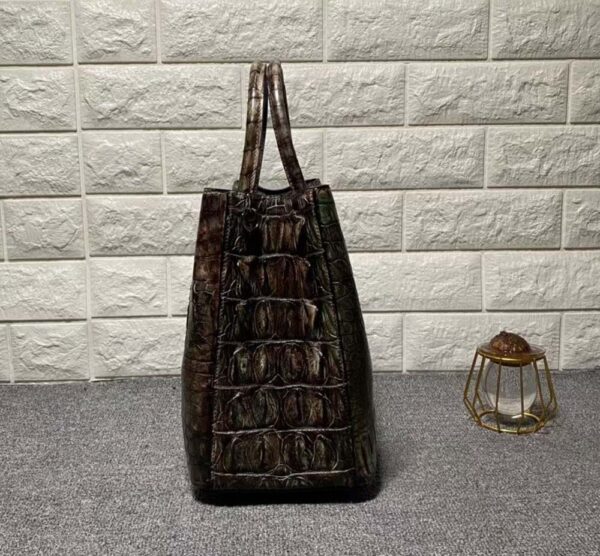 Vintage Crocodile Skin Leather Top Handle Tote Bags - Image 3