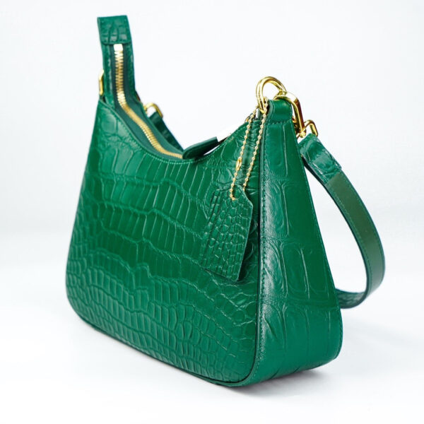 Women Crocodile Leather Underarm Hobo Bag - Image 3