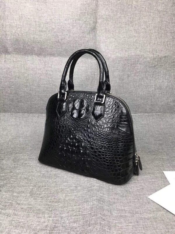 Women Genuine Crocodile Double Handle Trapezoid Tote Bag Large - Image 10