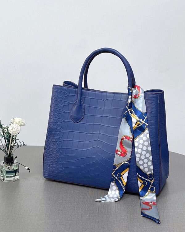 Women's Genuine Crocodile Leather Top Handle Shoulder Tote Purse Messenger Bags Blue - Image 4