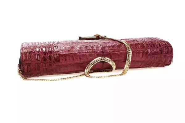 Womens Genuine Crocodile Leather Clutch With Chain Shoulder Strap For Women - Image 5