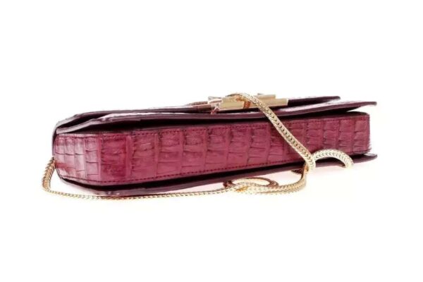 Womens Genuine Crocodile Leather Clutch With Chain Shoulder Strap For Women - Image 3