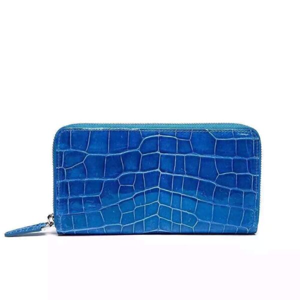 Womens Genuine Crocodile Leather Large Zip Around  Wallet For Women - Image 7