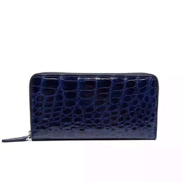 Womens Genuine Crocodile Leather Large Zip Around  Wallet For Women - Image 8