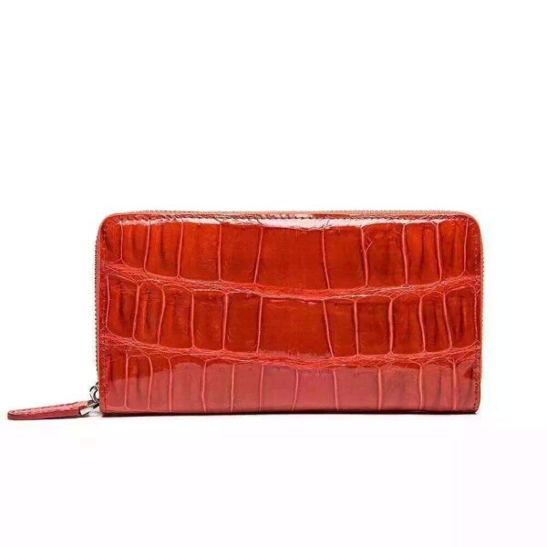 Womens Genuine Crocodile Leather Large Zip Around  Wallet For Women - Image 9