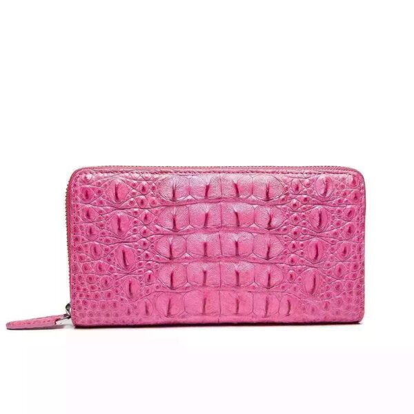 Womens Genuine Crocodile Leather Large Zip Around  Wallet For Women - Image 2