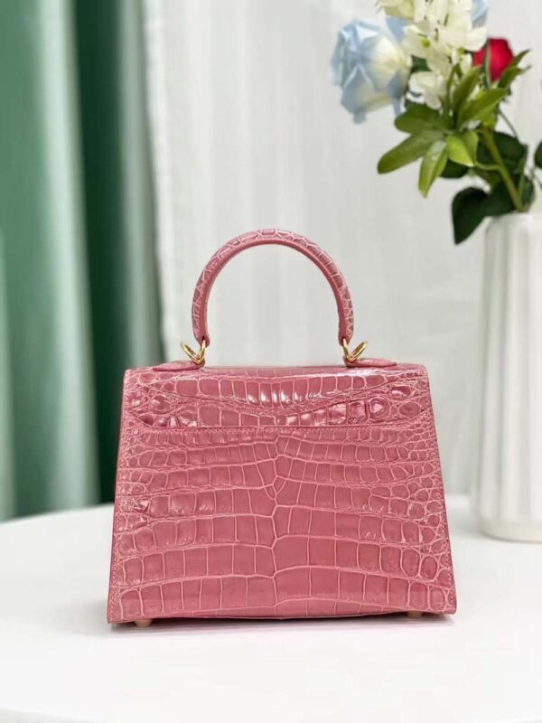 Womens  Shiny Niloticus Crocodile Leather Top Handle Bags - Image 8