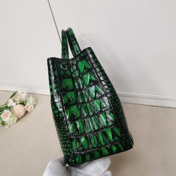 Womens  Genuine Crocodile Leather Tote Shoulder Bags Vintage Green - Image 8