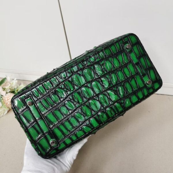 Womens  Genuine Crocodile Leather Tote Shoulder Bags Vintage Green - Image 7